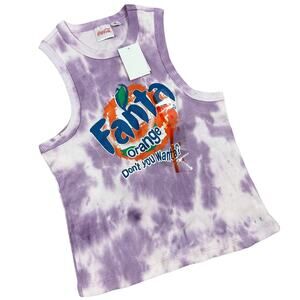 Women's Fanta Racerback Cropped Graphic Purple Tank Top - Size Small - NWT